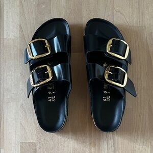 Birkenstock High Shine Big Buckle Arizona Sandals PNWOB